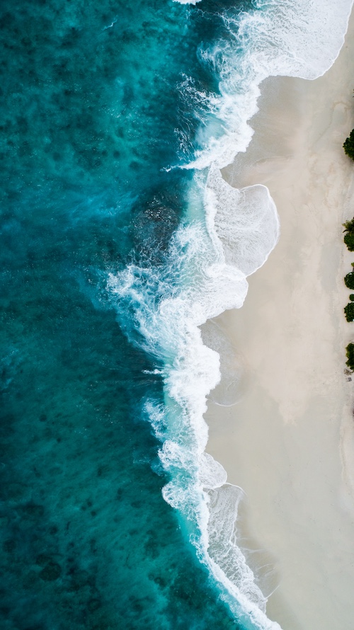 ocean waves on shore
