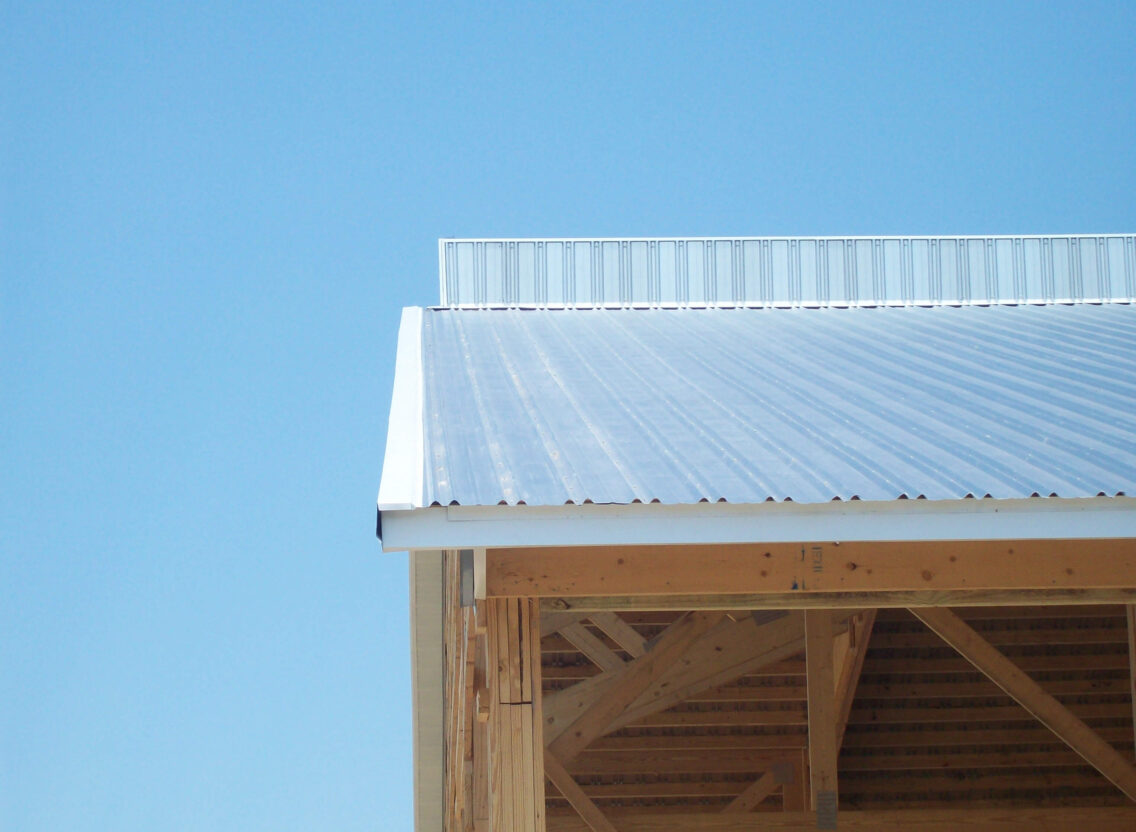 Durable metal siding installed on a large barn